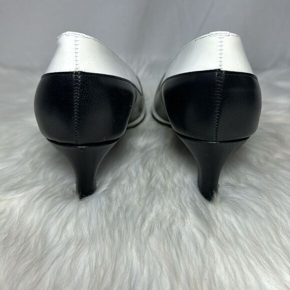 Magdesians Black/White NWOT Vintage Heels Sz 14 WIDE WIDTH - Picture 3 of 6
